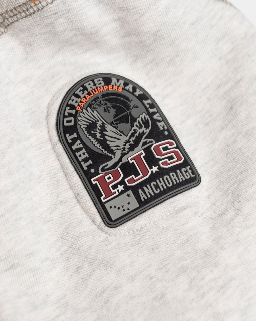 Heren | Truien | Parajumpers | Charlie Active Fleece Hoodie White Melange Slub