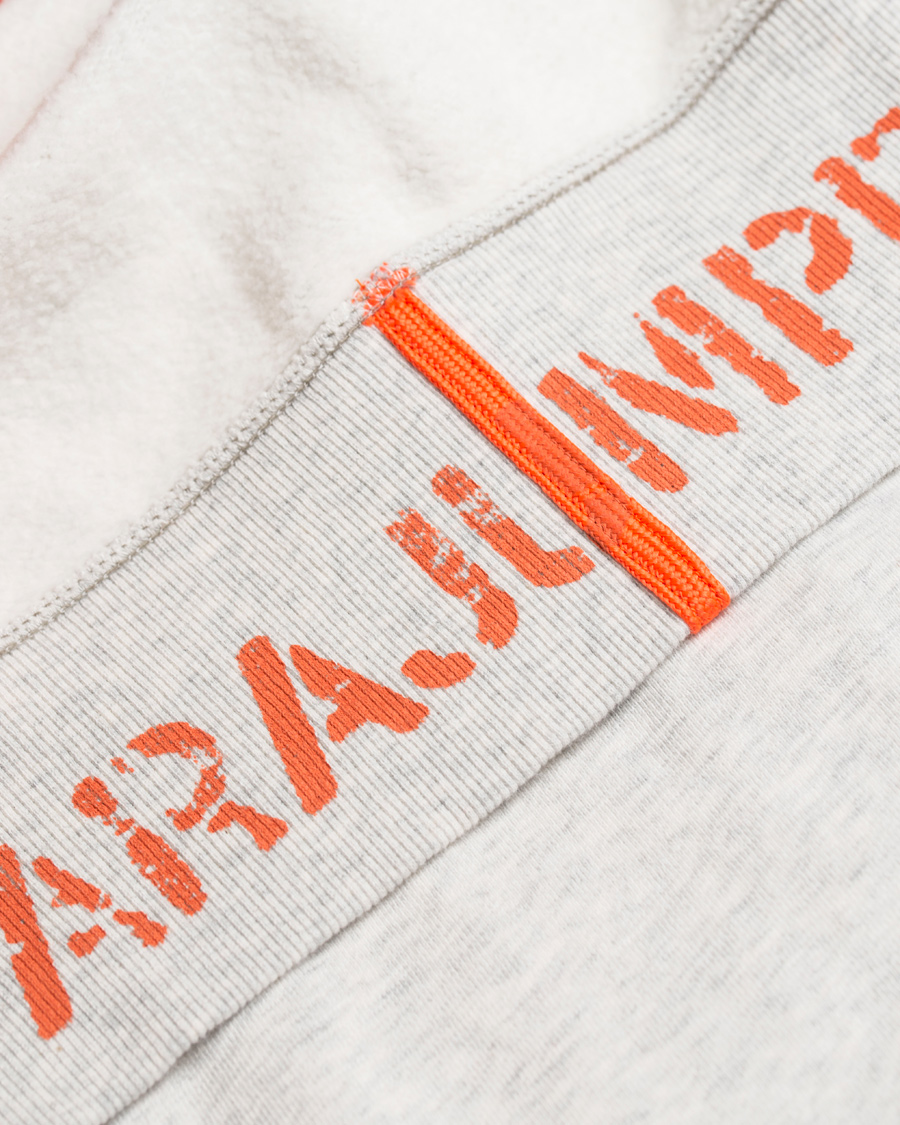 Heren | Truien | Parajumpers | Charlie Active Fleece Hoodie White Melange Slub