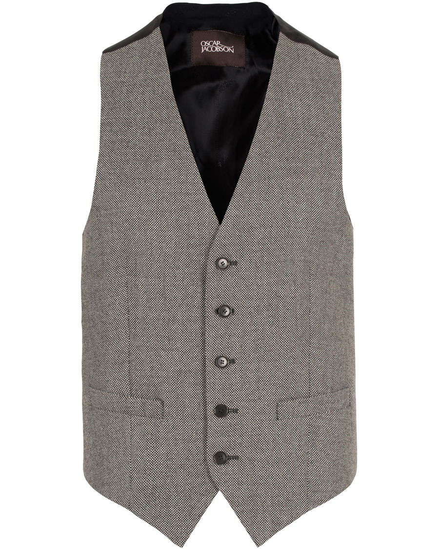 Heren | Pakken | Oscar Jacobson | Egel 3 Piece Split Suit Grey/White