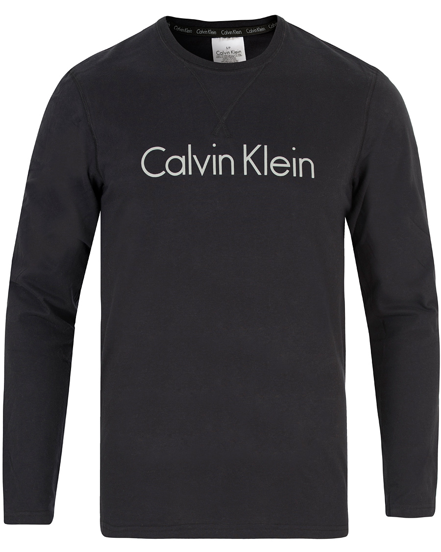 Heren | T-shirts | Calvin Klein | Long Sleeve Crew Neck Tee Black