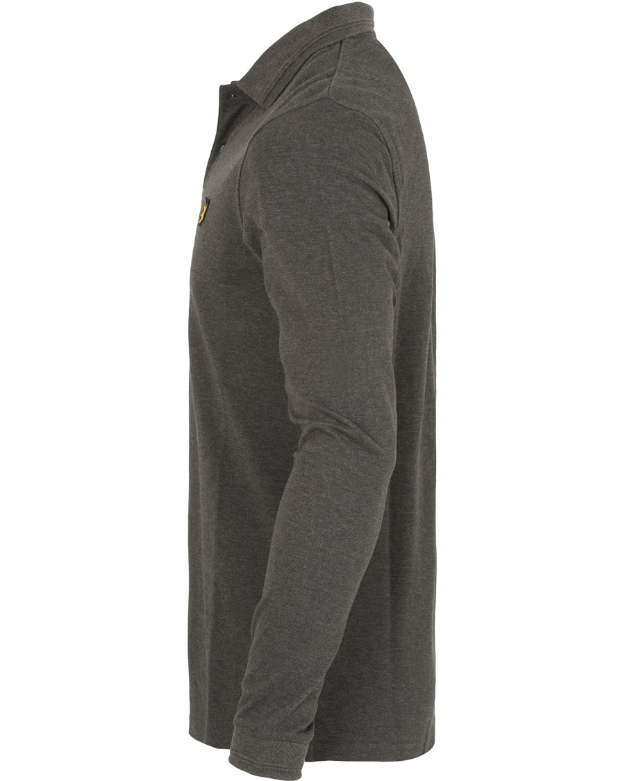Heren | Truien | Lyle & Scott London Collection | Long Sleeve Pima Cotton Polo Charcoal Marl