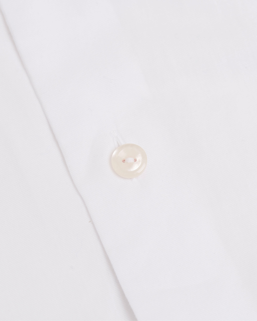Heren | Overhemden | Eton | Slim Fit Green Ribbon Flannel Shirt White
