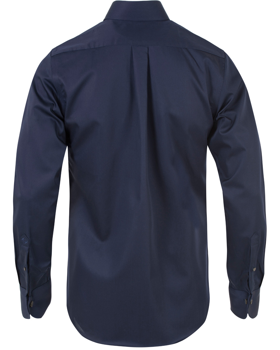Heren | Overhemden | GANT Diamond G | Plain Satin Fitted Body Shirt Marine