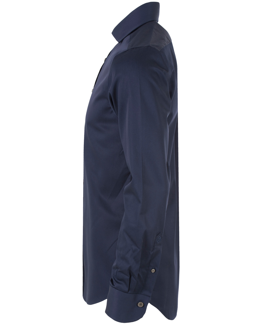 Heren | Overhemden | GANT Diamond G | Plain Satin Fitted Body Shirt Marine