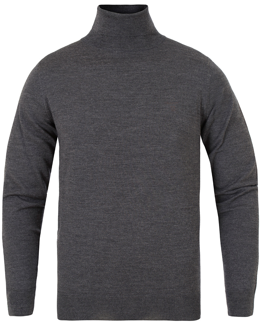 Heren | Truien | GANT | Fine Merino Wool Turtleneck Antracite Melange