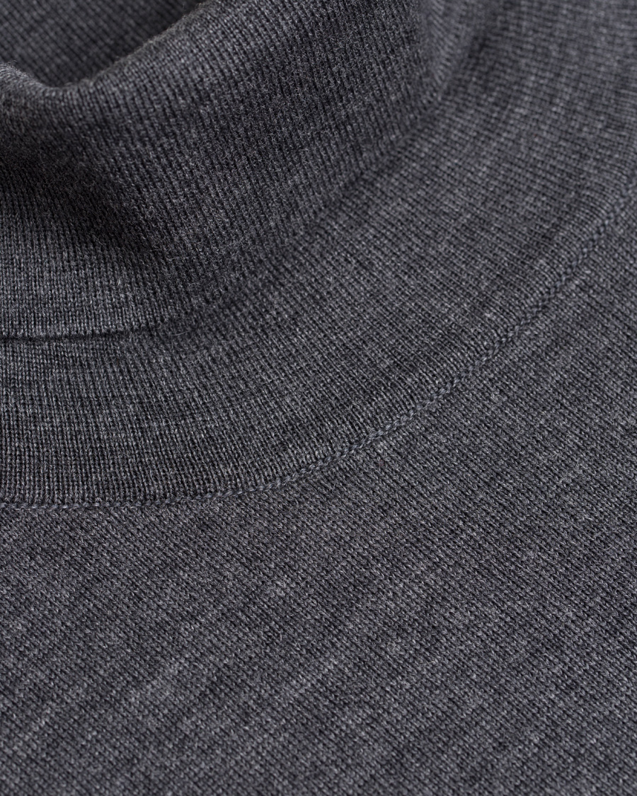 Heren | Truien | GANT | Fine Merino Wool Turtleneck Antracite Melange