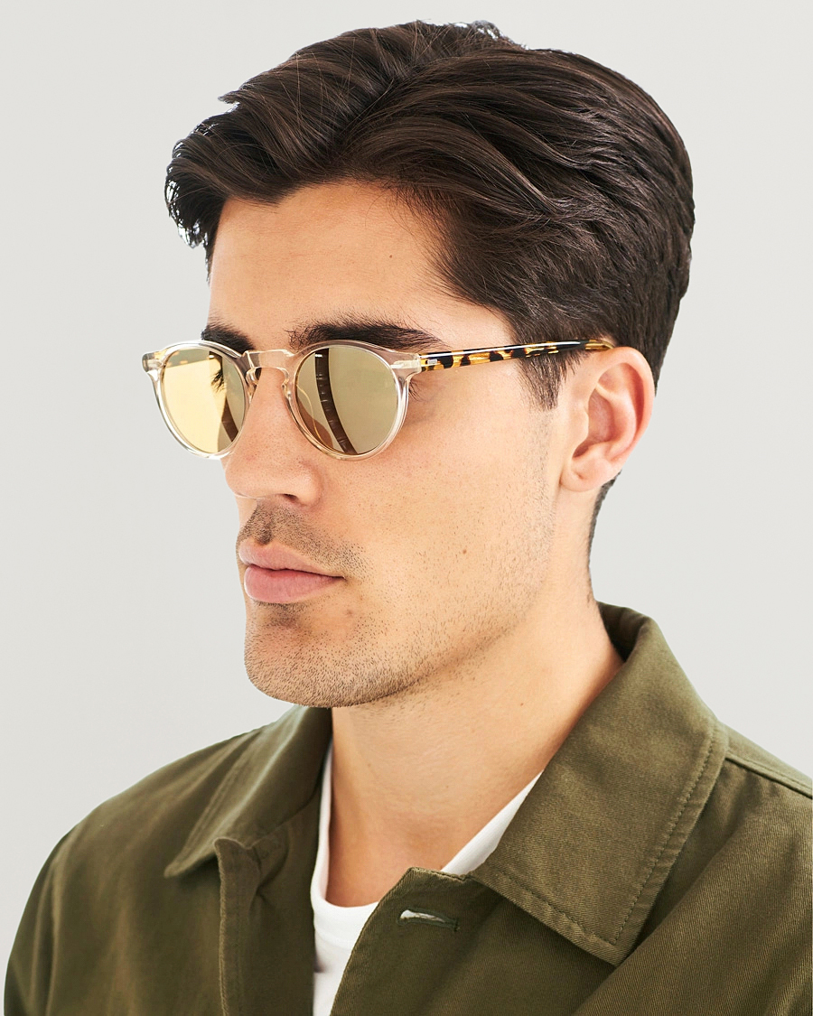 Heren | Ronde frame zonnebrillen | Oliver Peoples | Gregory Peck Sunglasses Honey/Gold Mirror