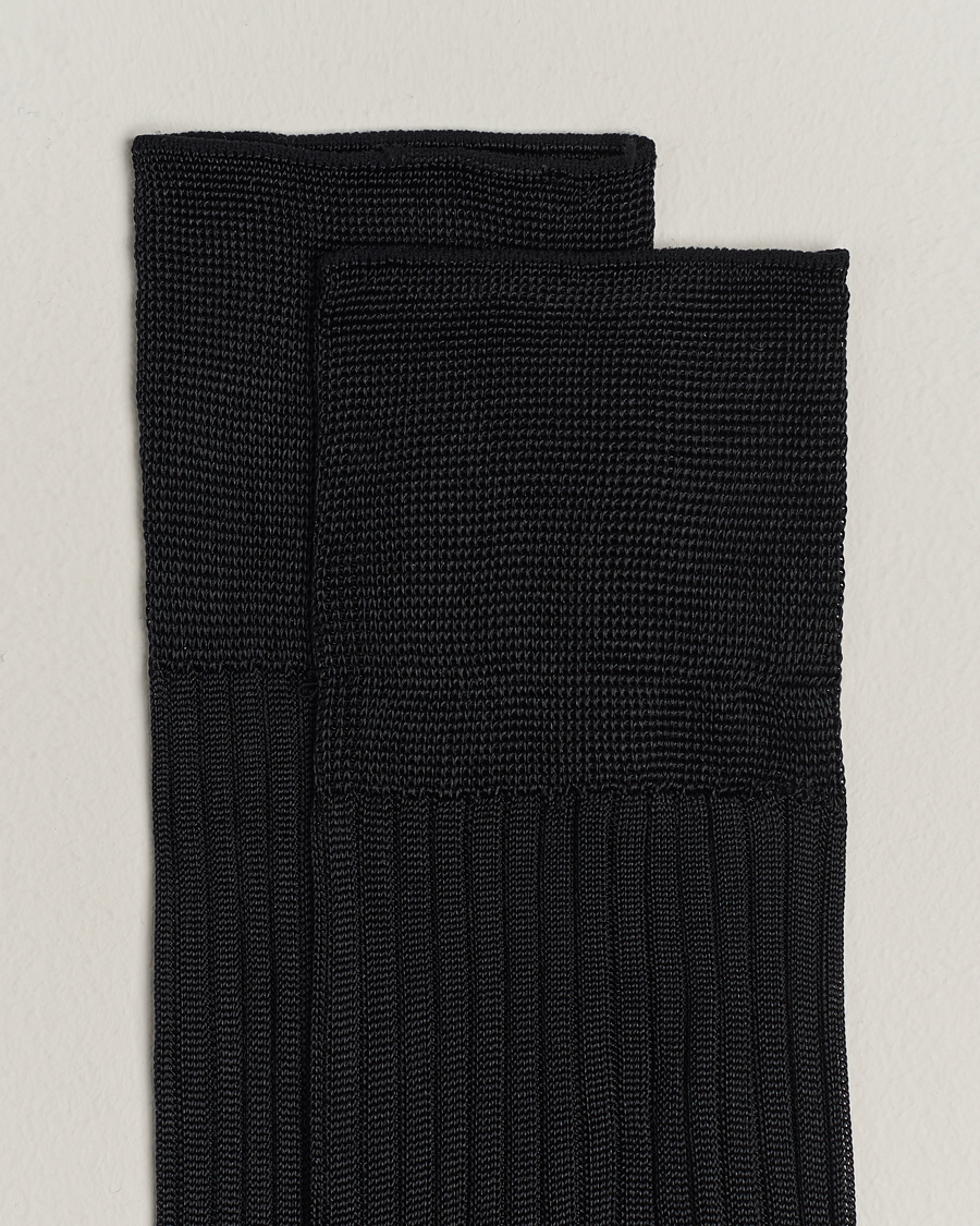 Heren | Sokken | Pantherella | Baffin Silk Long Sock Black