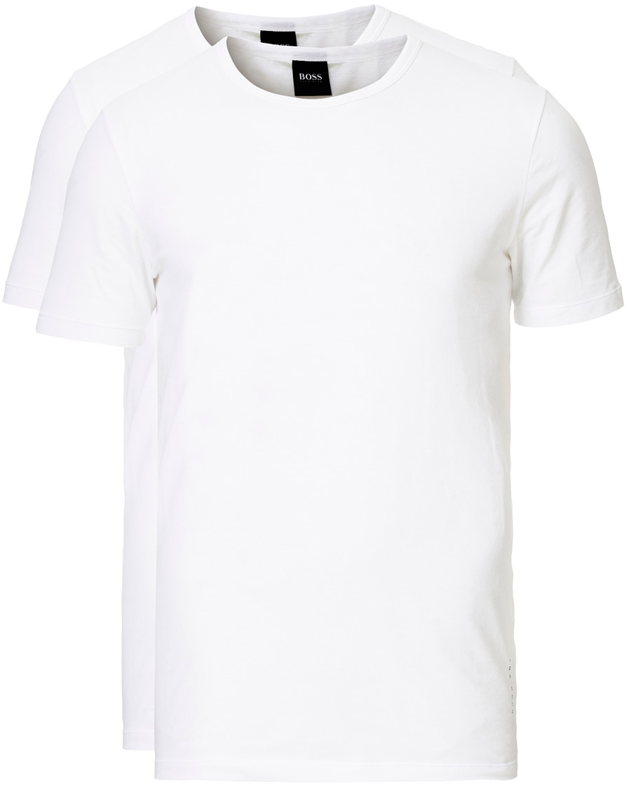 Heren | T-shirts | BOSS BLACK | BOSS 2-Pack Crew Neck Slim Fit Tee White