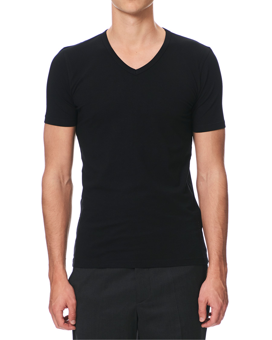 Heren | T-shirts | BOSS BLACK | BOSS 2-Pack V-Neck Slim Fit Tee Black
