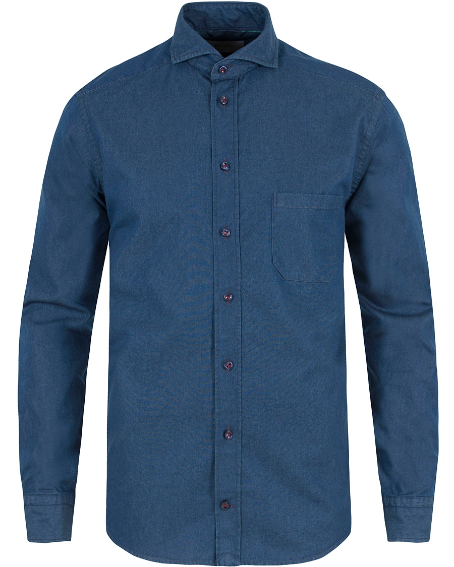 Heren | Overhemden | Eton | Slim Fit Denim Shirt Blue