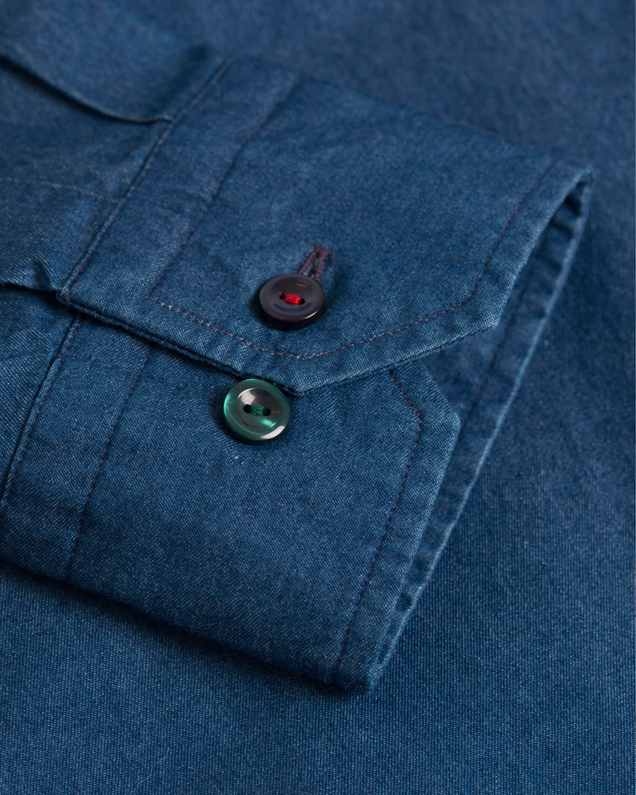 Heren | Overhemden | Eton | Slim Fit Denim Shirt Blue