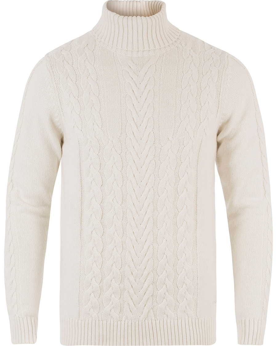 Heren | Truien | GANT | Cable Turtleneck Eggshell