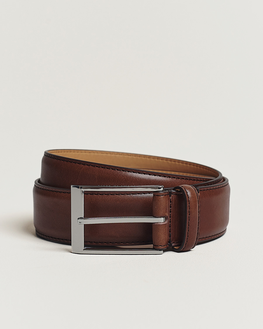 Heren | Riemen | Tiger of Sweden | Helmi Leather 3,5 cm Belt Brown