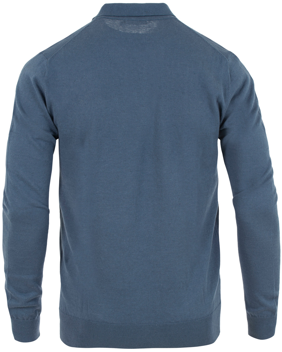 Heren | Truien | Tiger of Sweden | Fender Knitted Polo Teal Blue