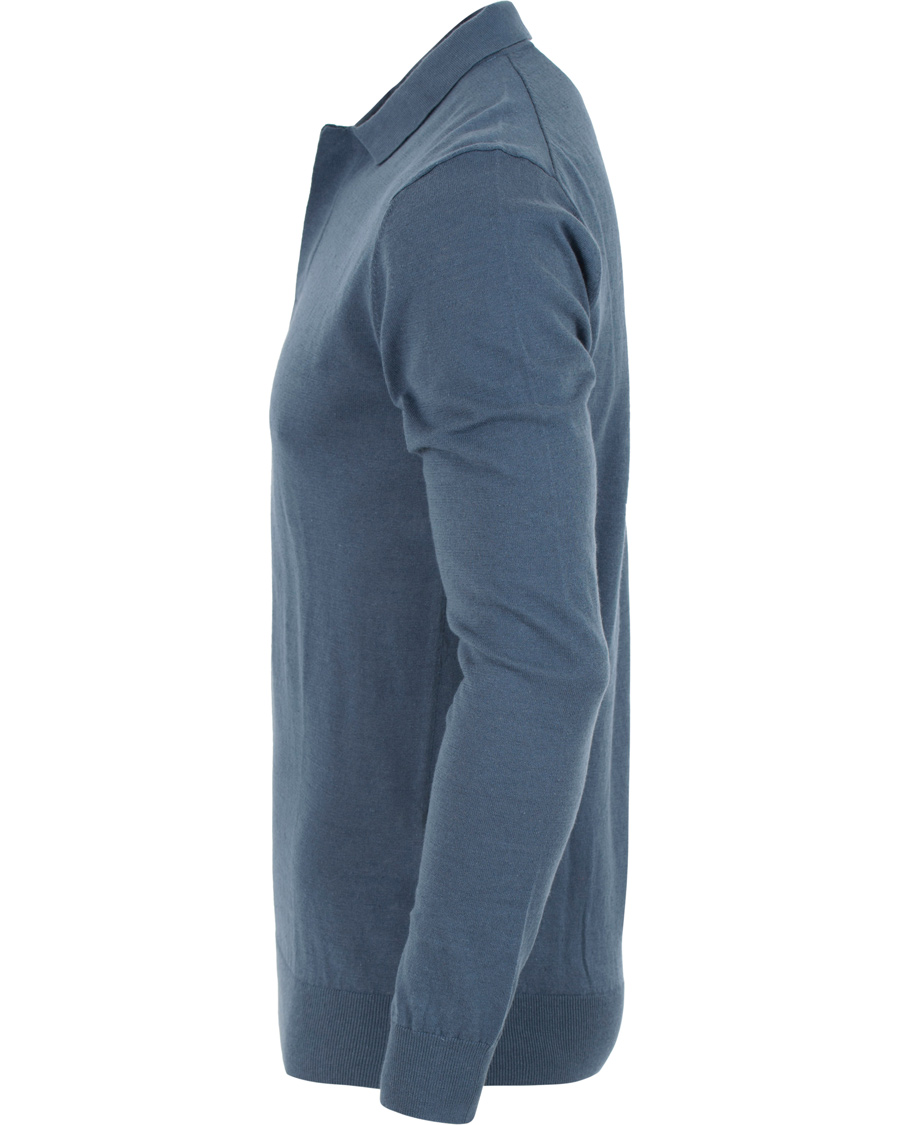 Heren | Truien | Tiger of Sweden | Fender Knitted Polo Teal Blue