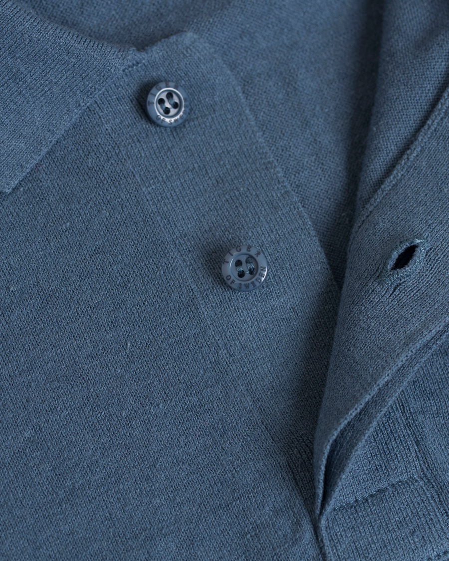 Heren | Truien | Tiger of Sweden | Fender Knitted Polo Teal Blue
