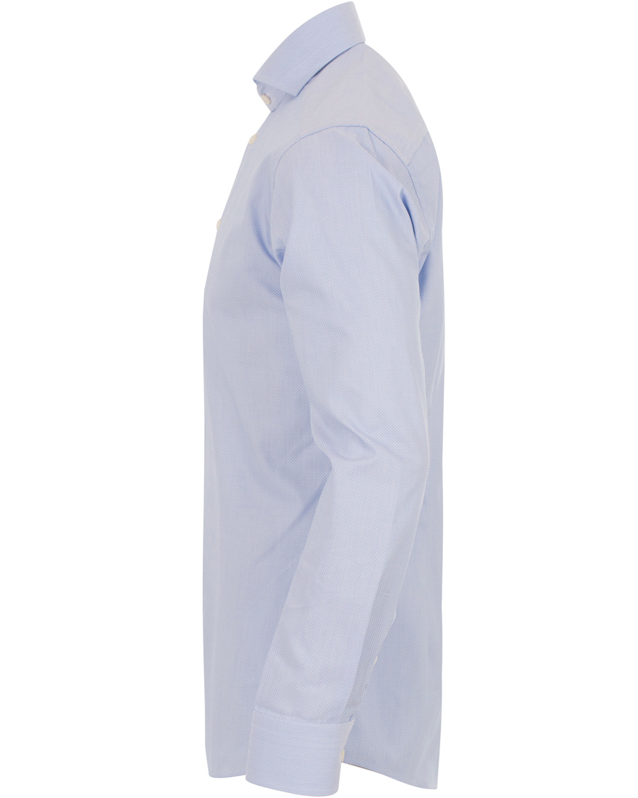 Heren | Overhemden | Eton | Slim Fit Extreme Cut Away Micro Print Shirt Blue