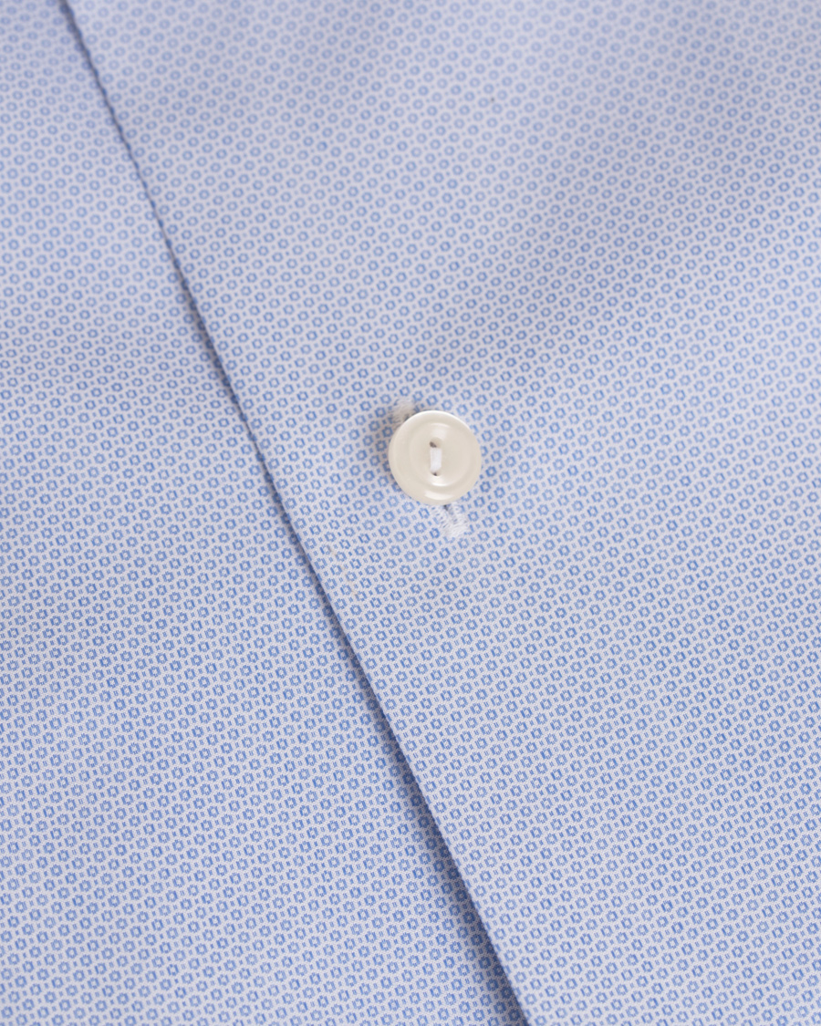 Heren | Overhemden | Eton | Slim Fit Extreme Cut Away Micro Print Shirt Blue