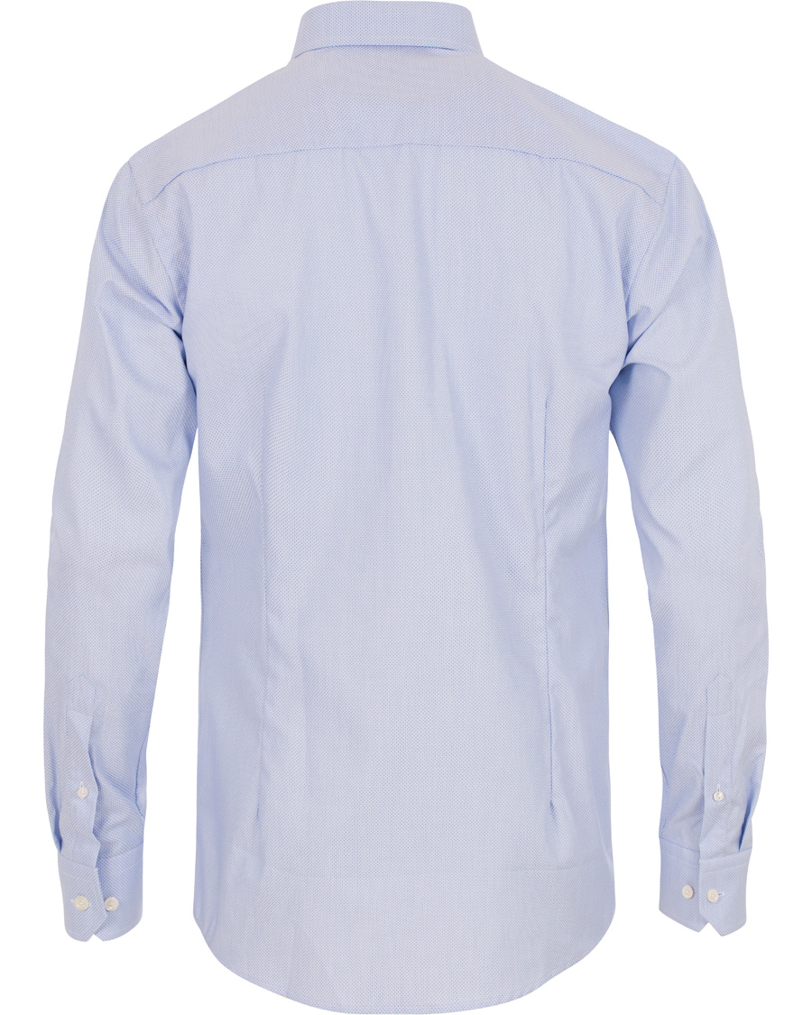 Heren | Overhemden | Eton | Slim Fit Cut Away Micro Print Shirt Blue