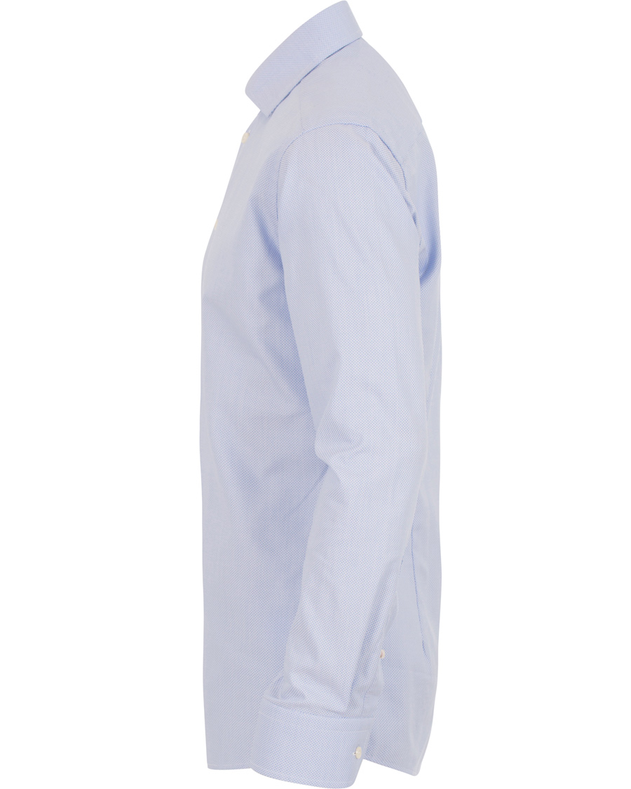 Heren | Overhemden | Eton | Slim Fit Cut Away Micro Print Shirt Blue