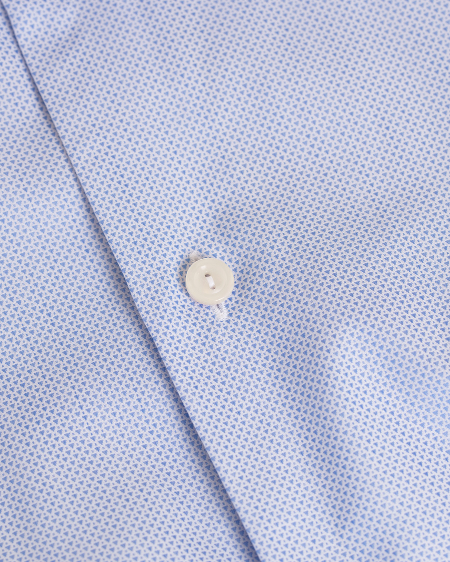 Heren | Overhemden | Eton | Slim Fit Cut Away Micro Print Shirt Blue