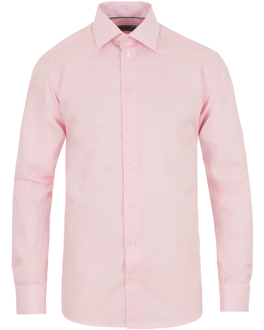 Heren | Overhemden | Eton | Slim Fit Cut Away Micro Print Shirt Pink/Red