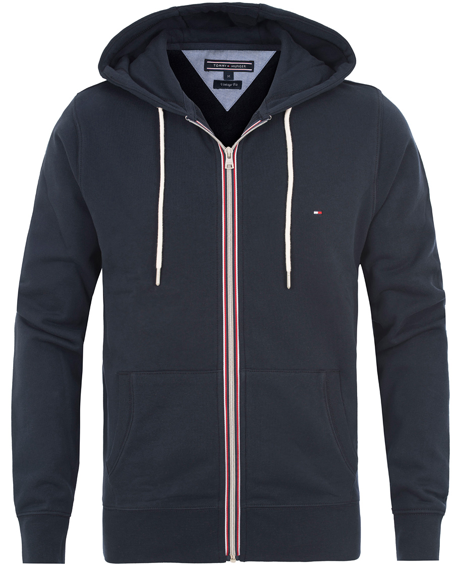Heren | Truien | Tommy Hilfiger | Basic Zip Trough Hoodie Midnight