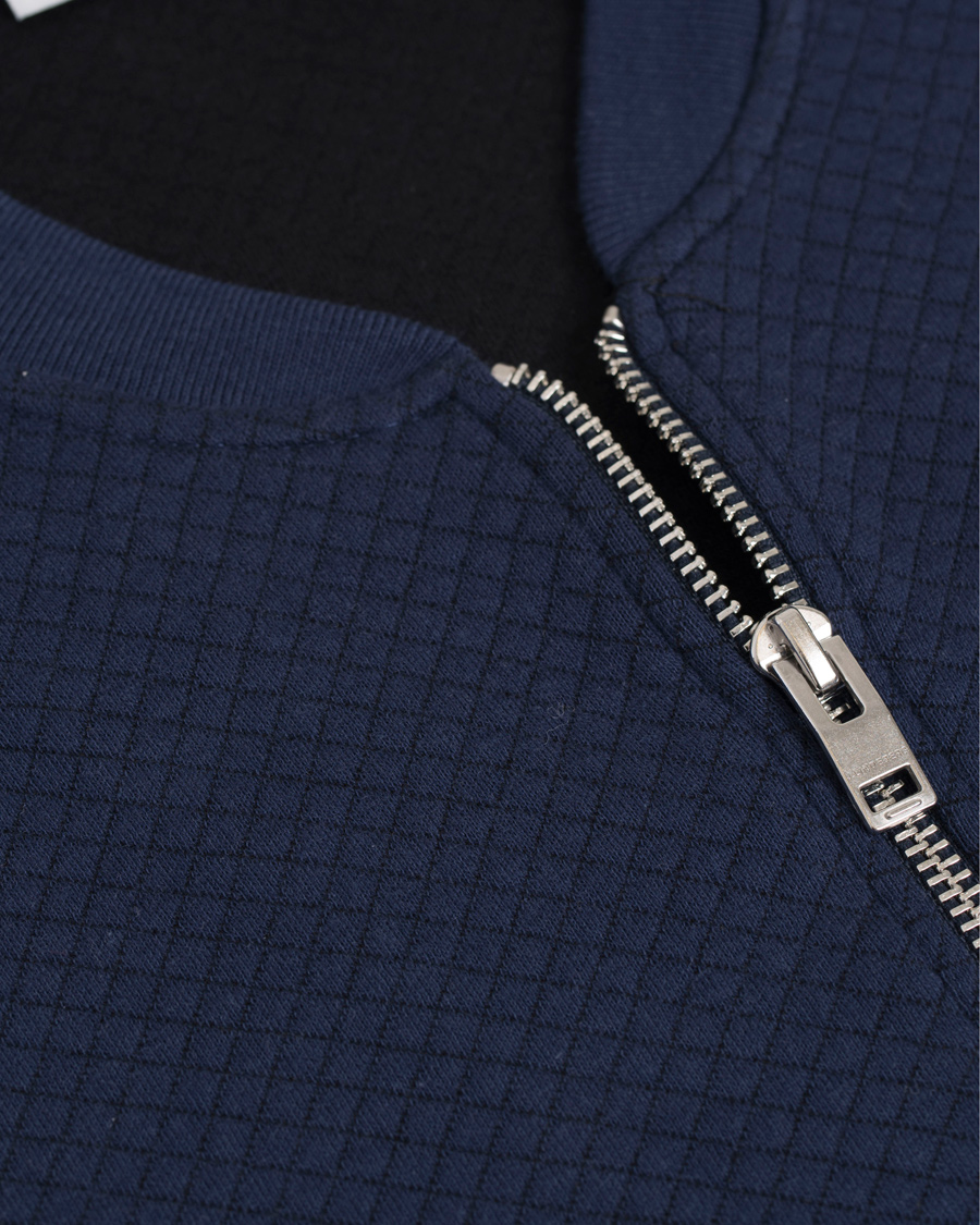 Heren | Truien | J.Lindeberg | Randall Micro Quilted Zip Sweater Navy