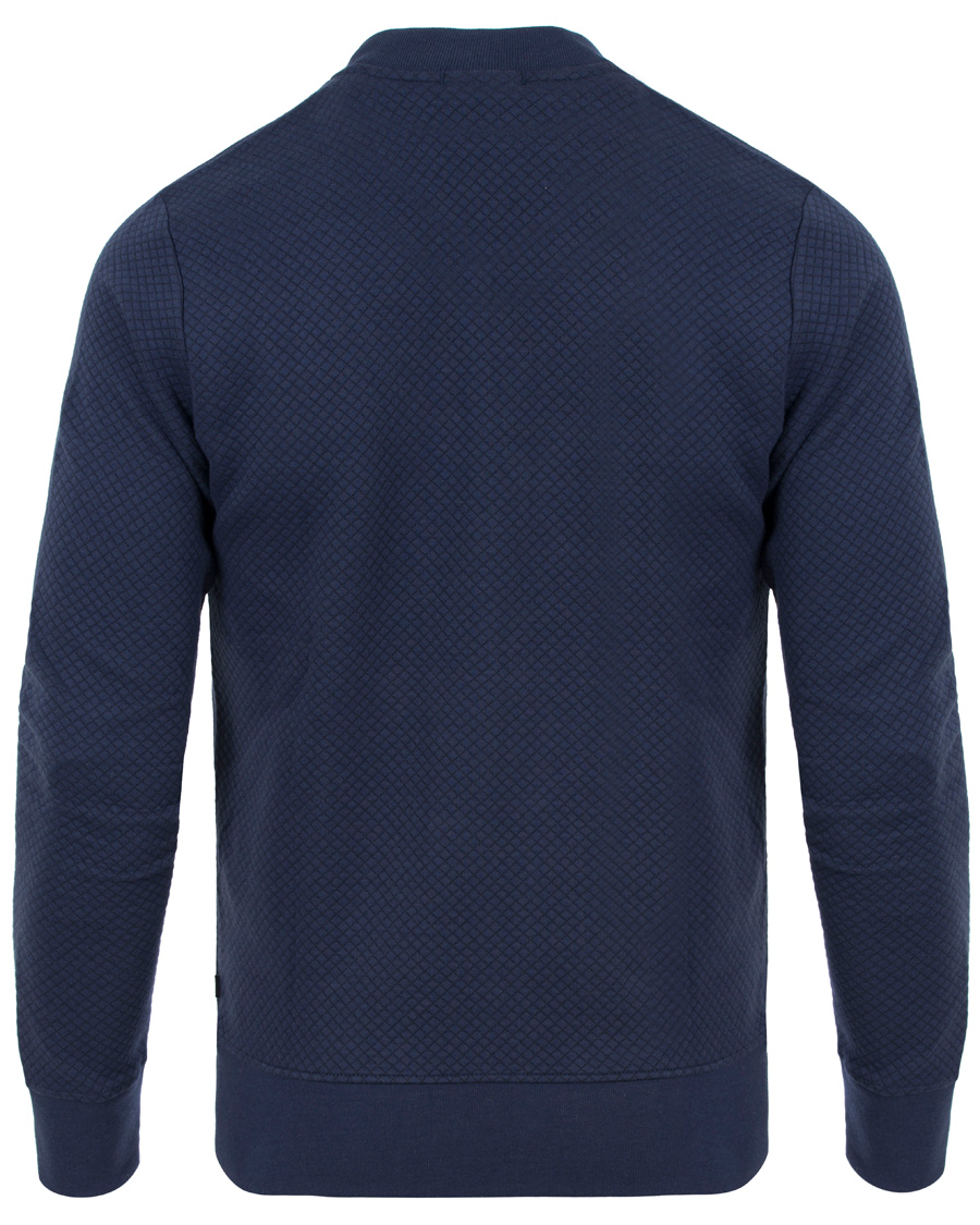 Heren | Truien | J.Lindeberg | Randall Micro Quilted Zip Sweater Navy