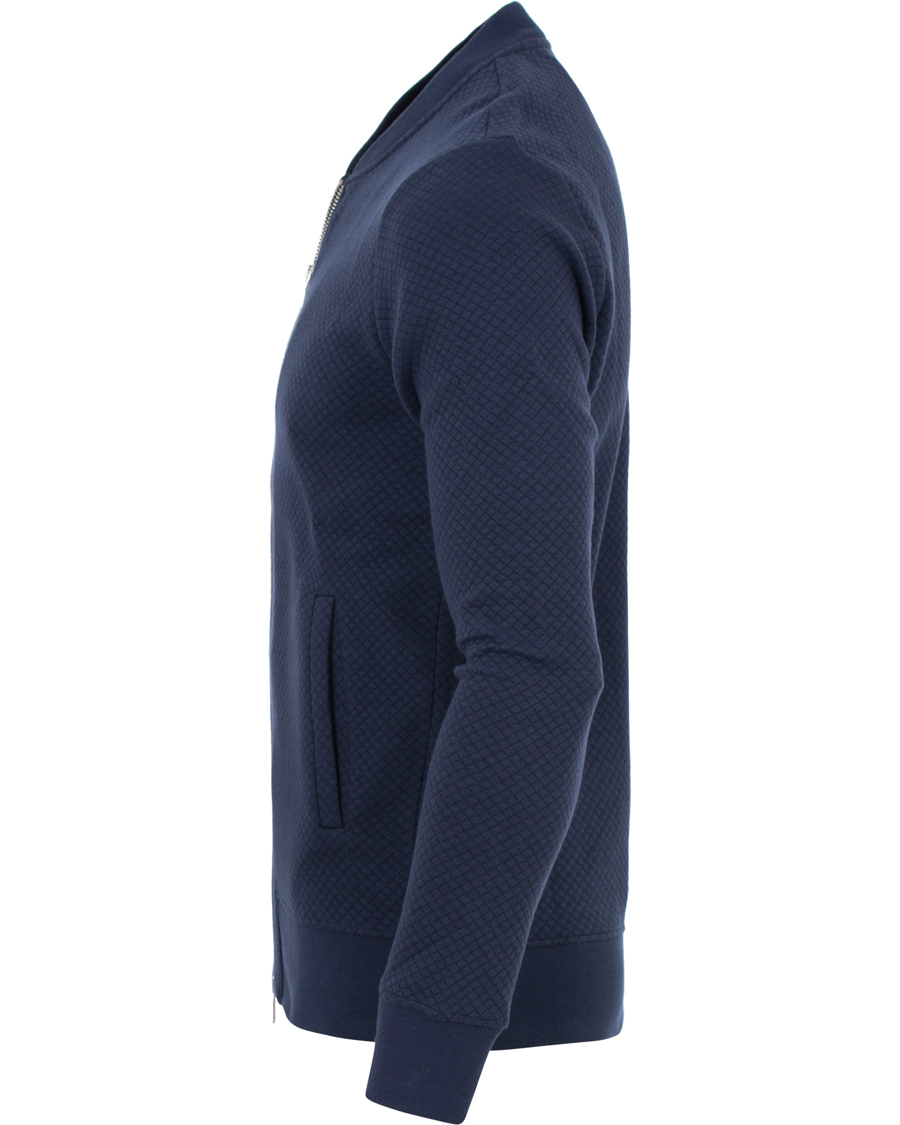 Heren | Truien | J.Lindeberg | Randall Micro Quilted Zip Sweater Navy