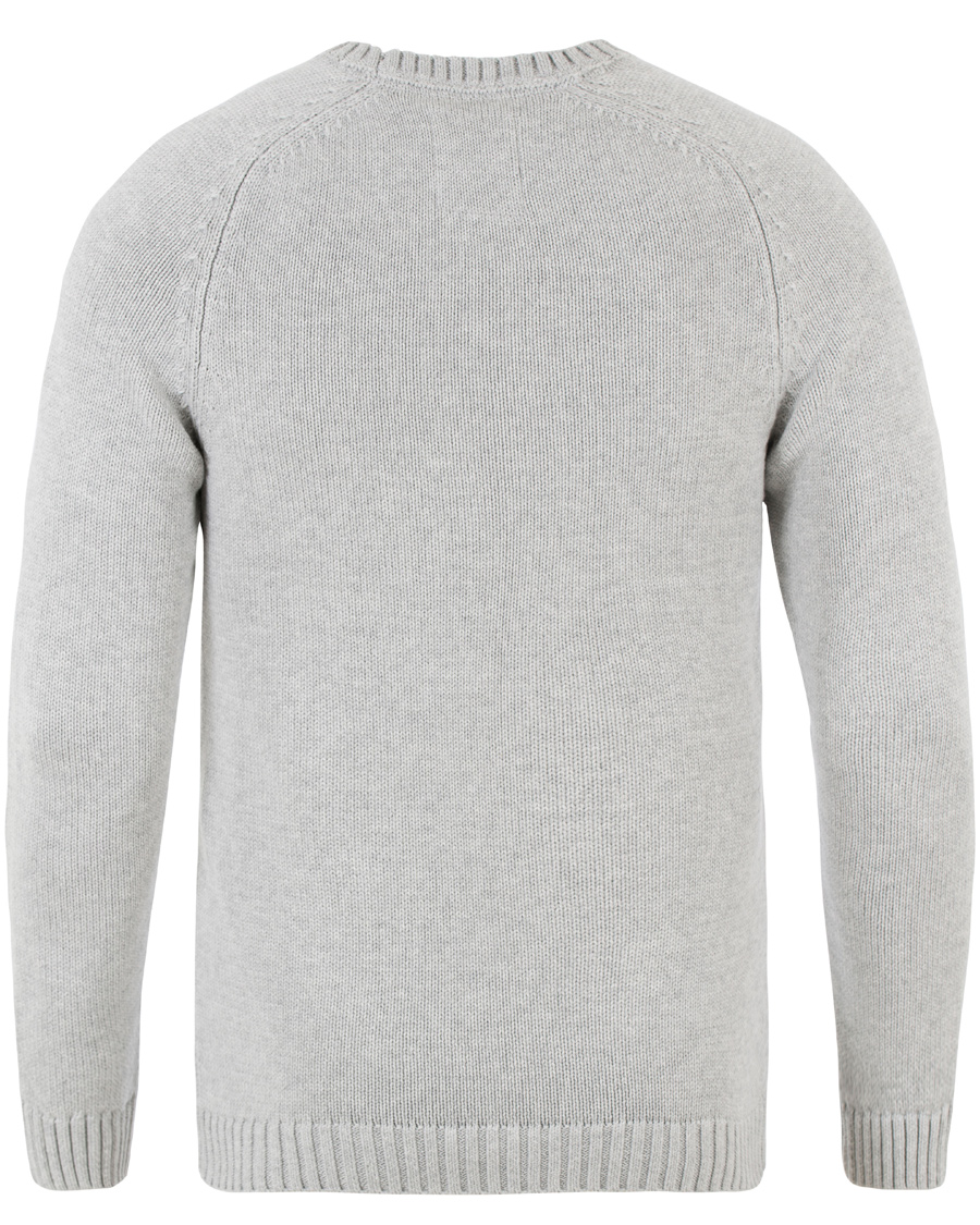 Heren | Truien | Lexington | Dylan Knitted Flag Sweater Light Warm Grey Melange