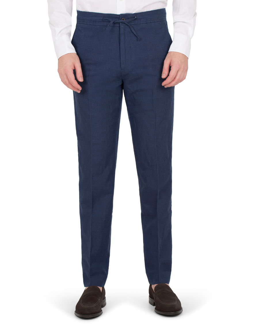 Heren | Broeken | NN07 | Copenhagen Cotton/Linen Trousers Blue