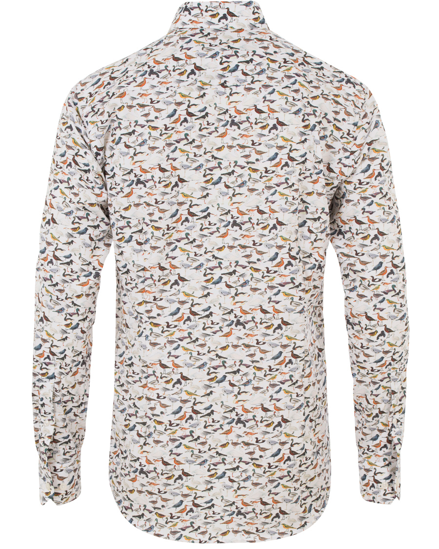 Heren | Overhemden | Eton | Slim Fit Printed Birds Shirt White