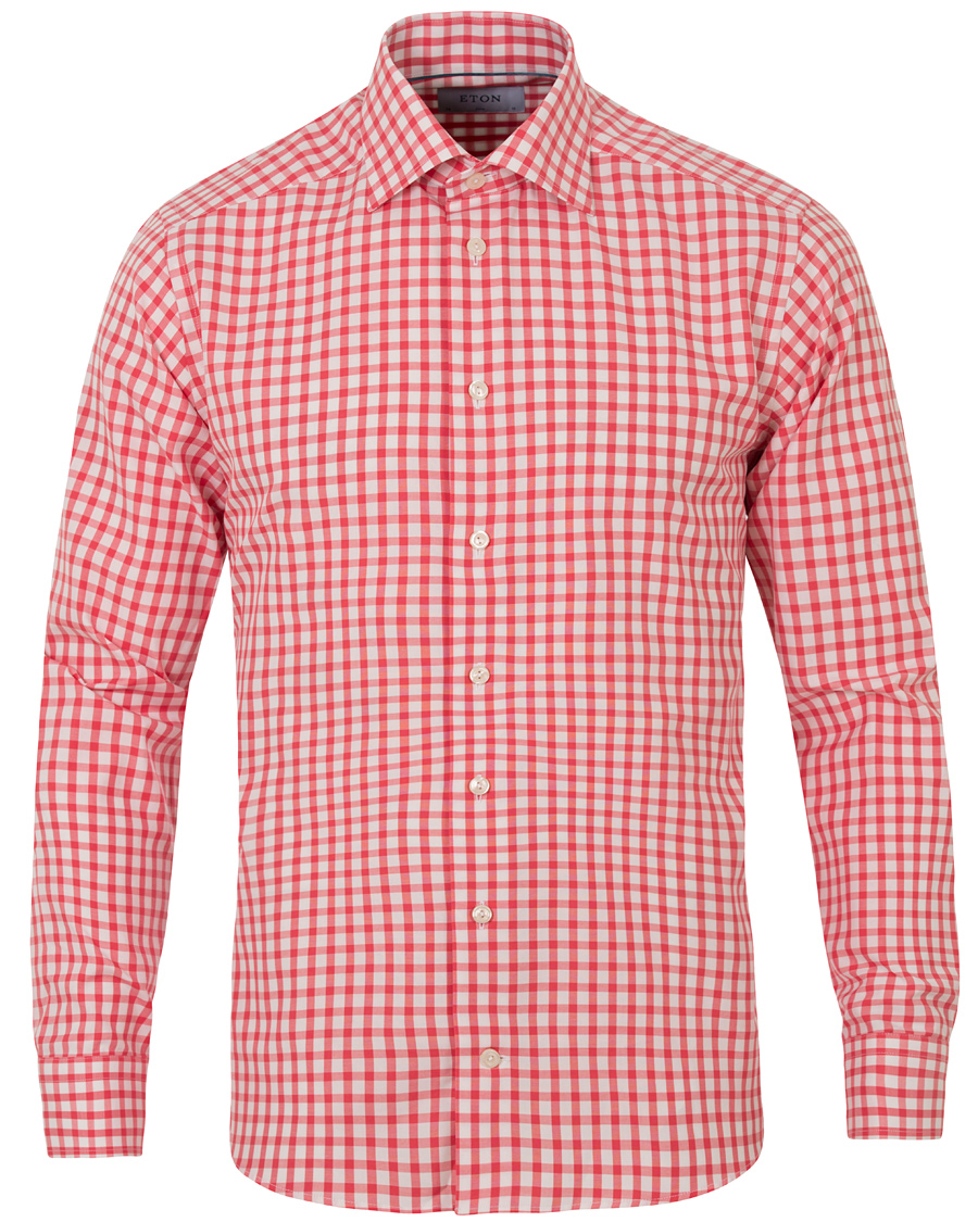 Heren | Overhemden | Eton | Slim Fit Signature Twill Check Shirt Red