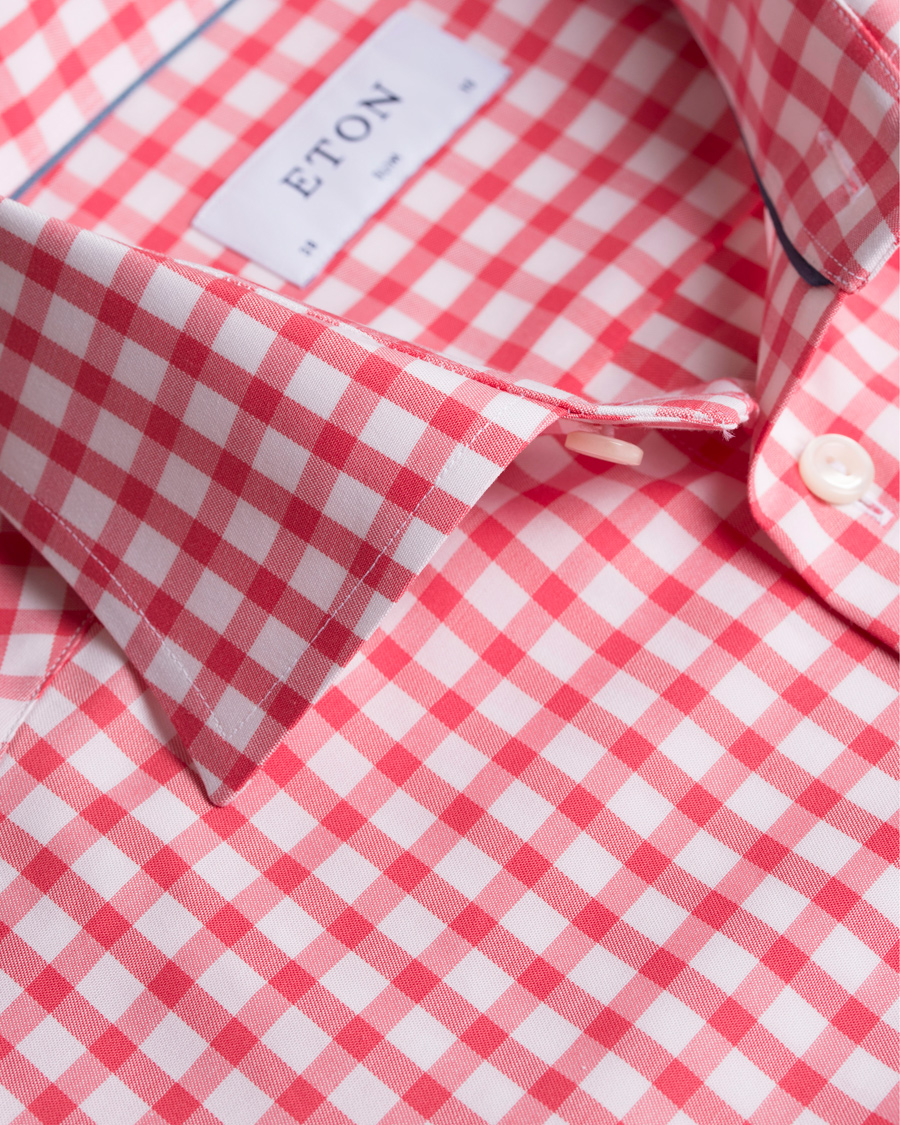 Heren | Overhemden | Eton | Slim Fit Signature Twill Check Shirt Red