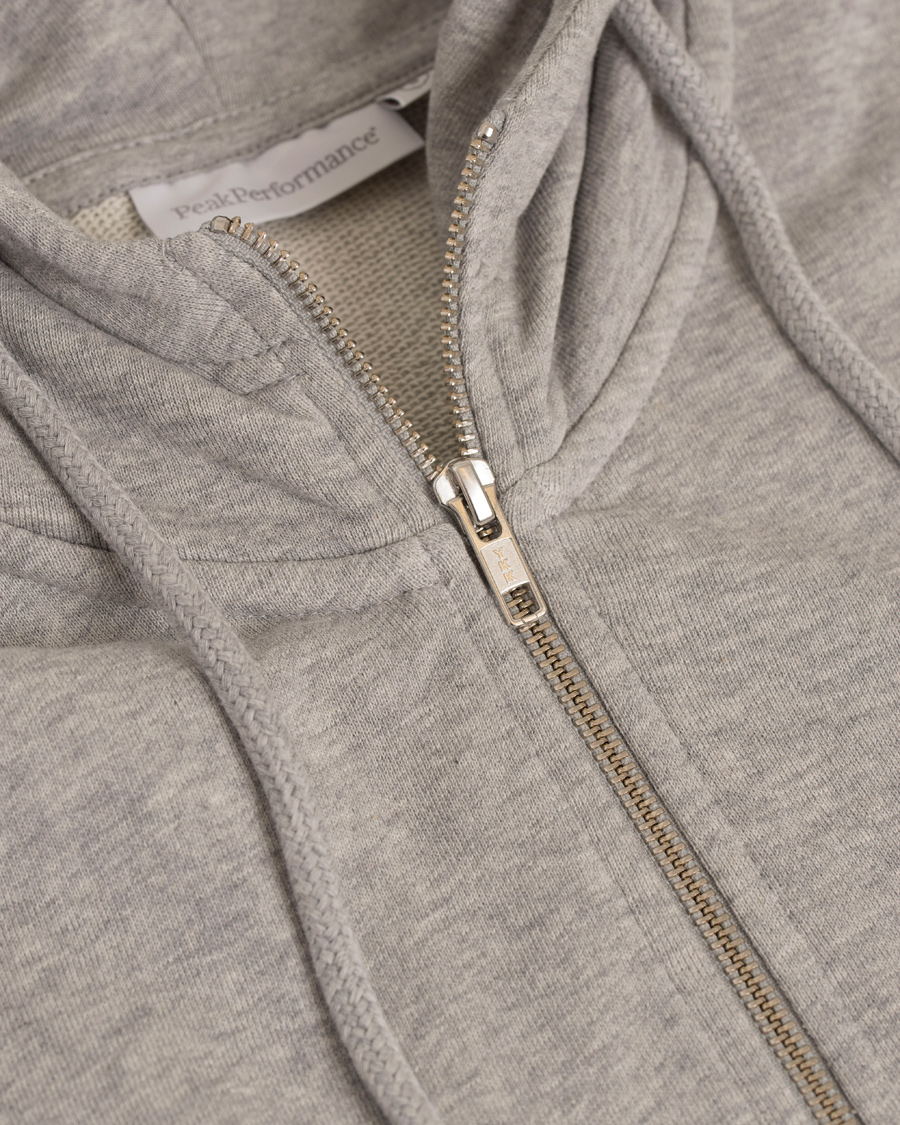Heren | Truien | Peak Performance | Zip Hoodie Grey