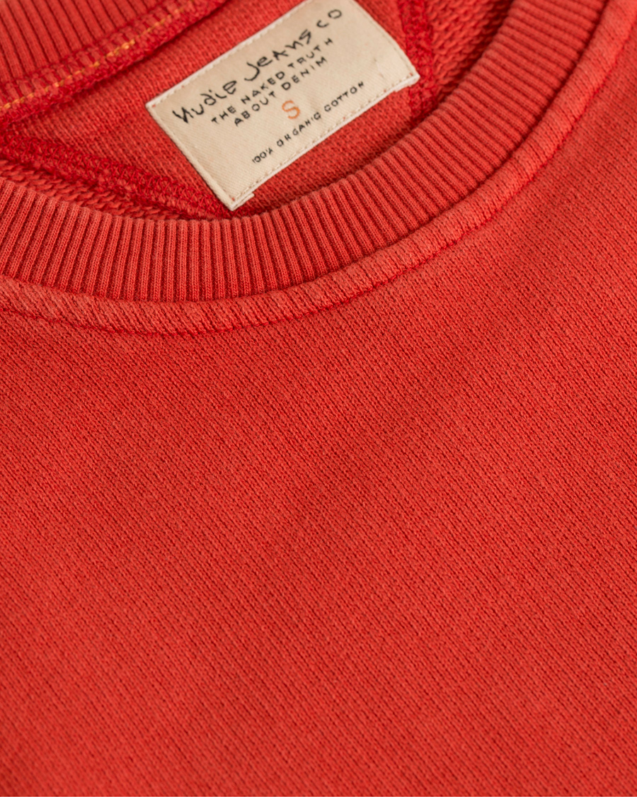 Heren | Truien | Nudie Jeans | Sven Rugged Knitted Crew Neck Blood Red