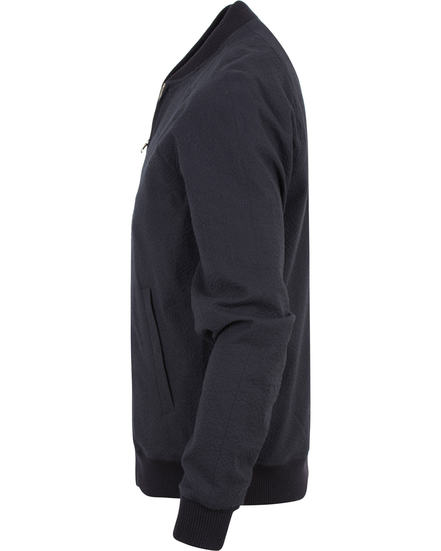 Heren | Jassen | De Bonne Facture | Jockey Plain Seersucker Jacket Navy