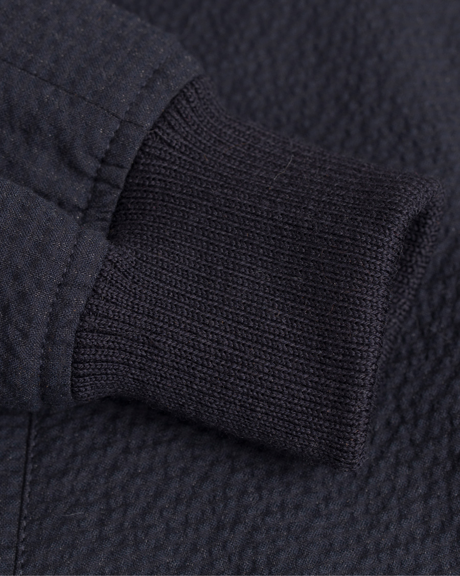 Heren | Jassen | De Bonne Facture | Jockey Plain Seersucker Jacket Navy