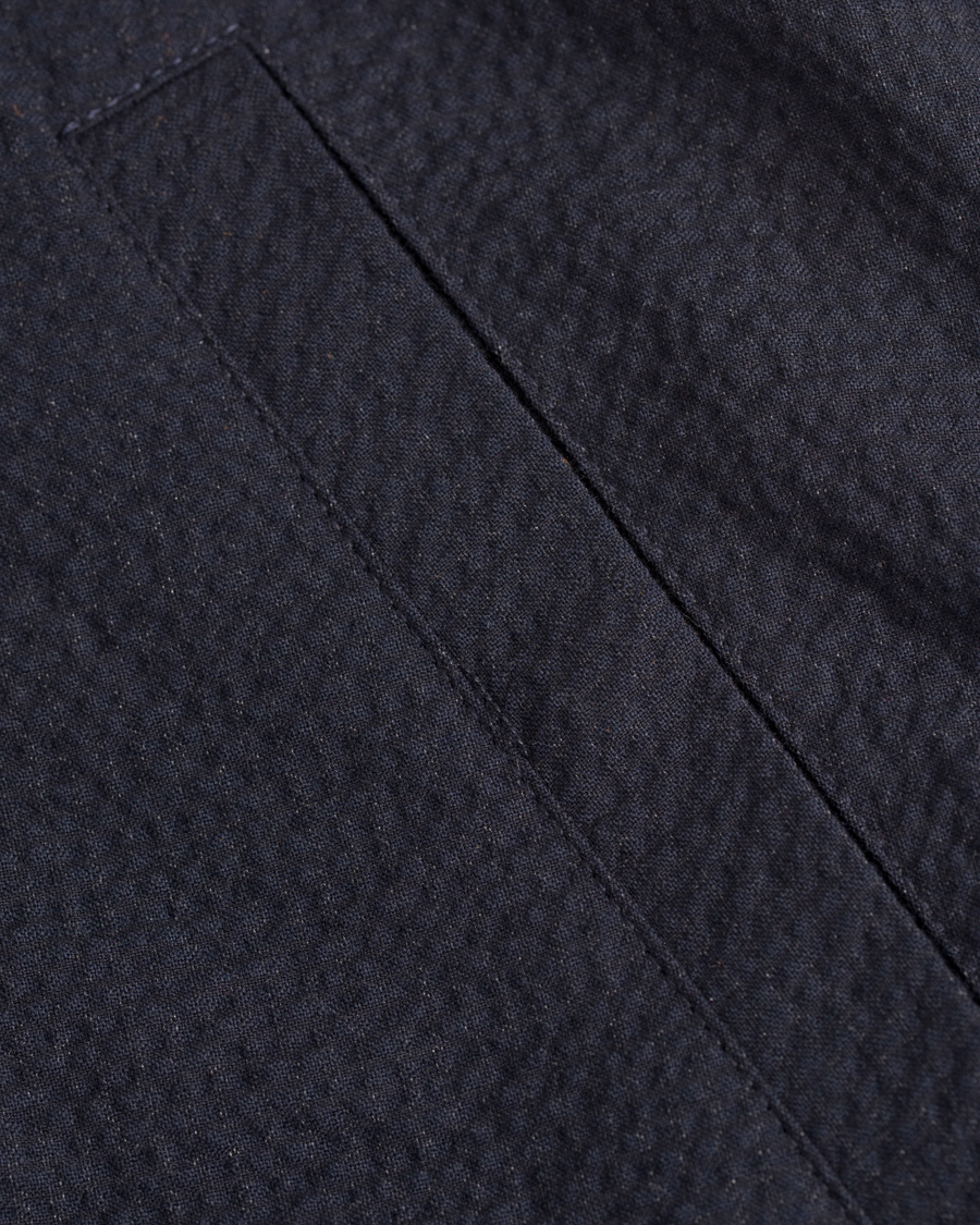 Heren | Jassen | De Bonne Facture | Jockey Plain Seersucker Jacket Navy