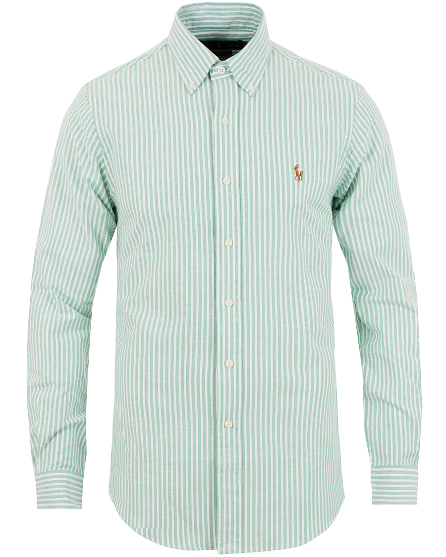 Heren | Overhemden | Polo Ralph Lauren | Slim Fit Oxford Stretch Stripe Shirt Green/White