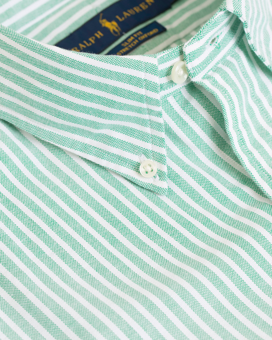 Heren | Overhemden | Polo Ralph Lauren | Slim Fit Oxford Stretch Stripe Shirt Green/White