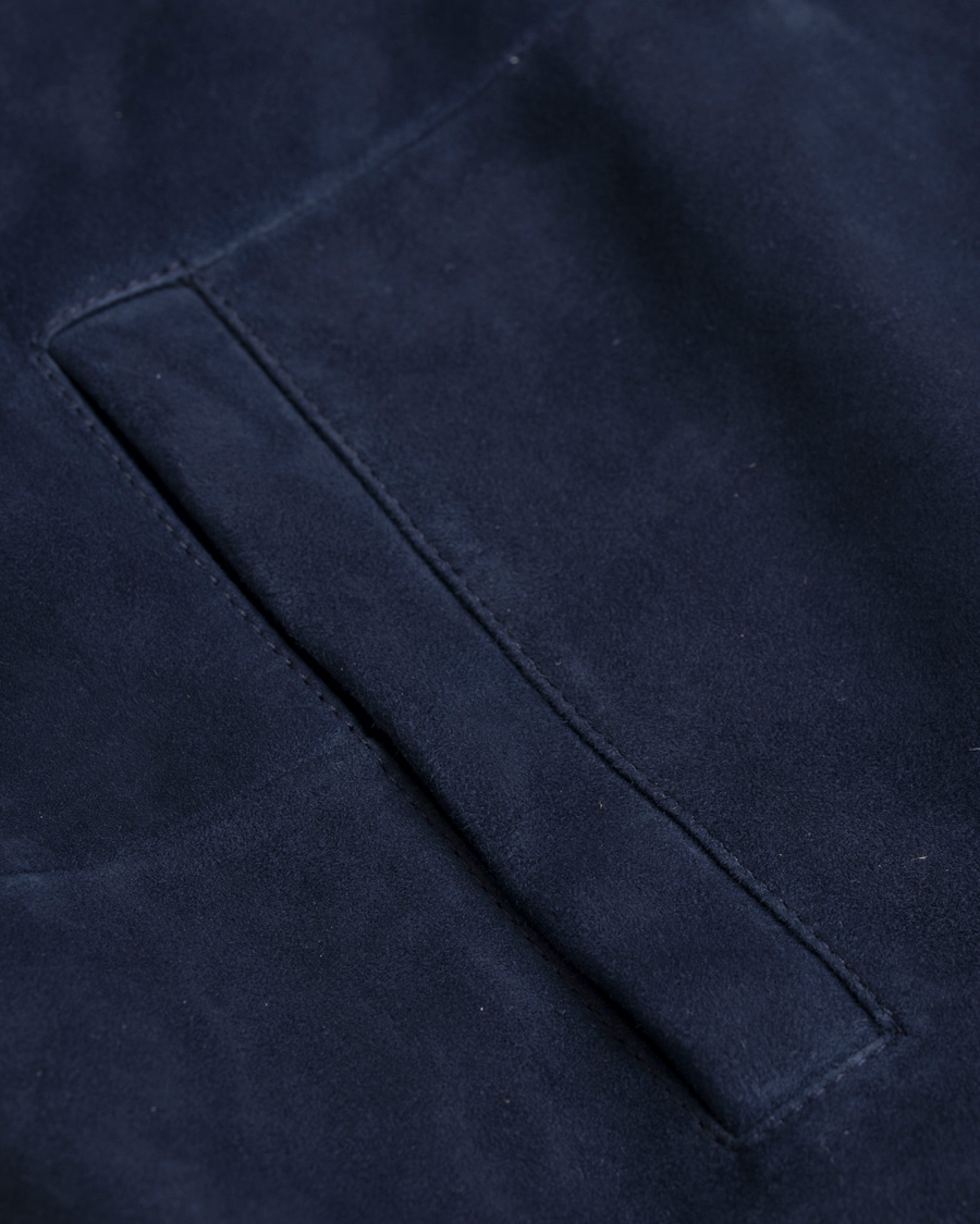 Heren | Jassen | GANT Diamond G | Leather/Suede Bomber Jacket Marine