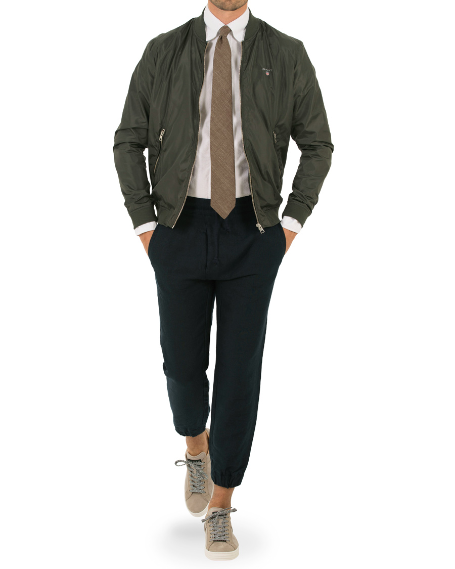 Heren | Jassen | GANT | Airy Nylon Bomber Jacket Pine Green