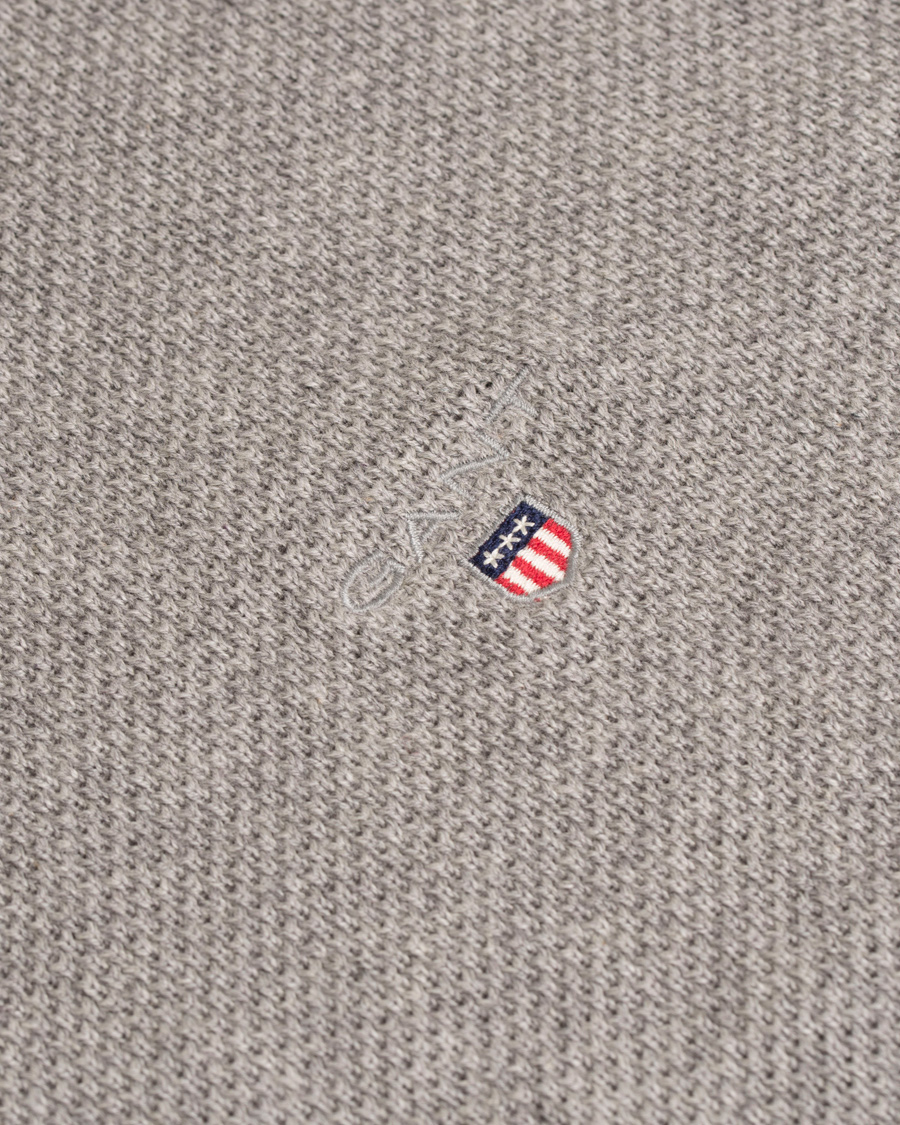 Heren | Truien | GANT | Cotton Pique Crew Neck Grey Melange