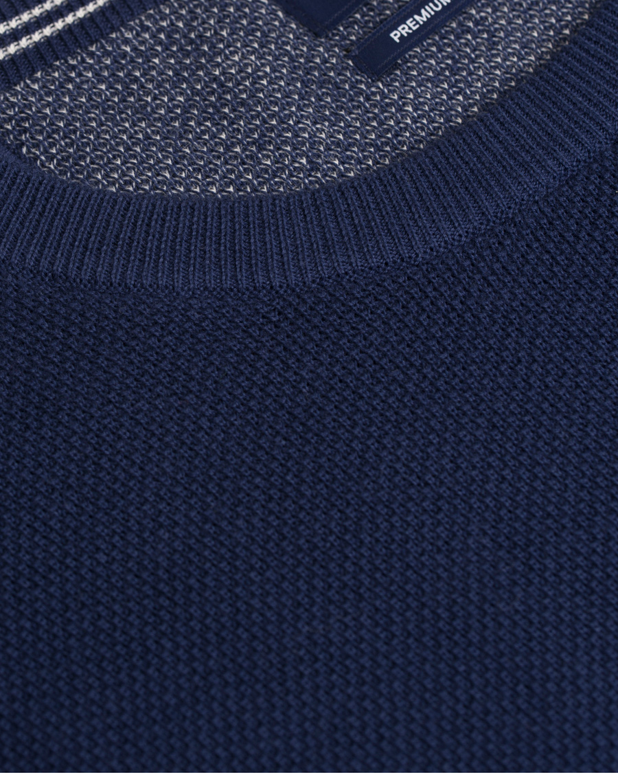 Heren | Truien | GANT | Cotton Pique Crew Neck Blue