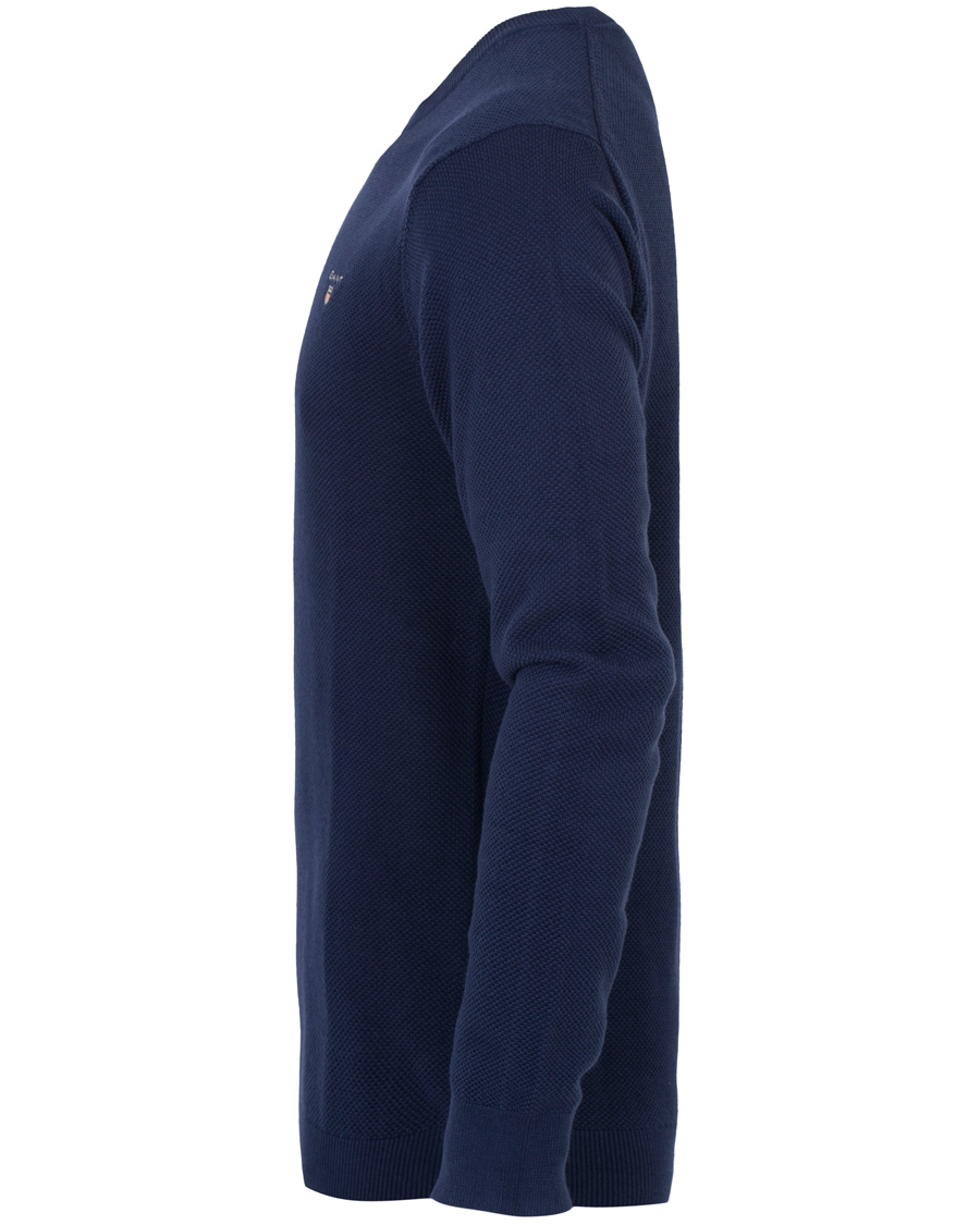 Heren | Truien | GANT | Cotton Pique Crew Neck Blue