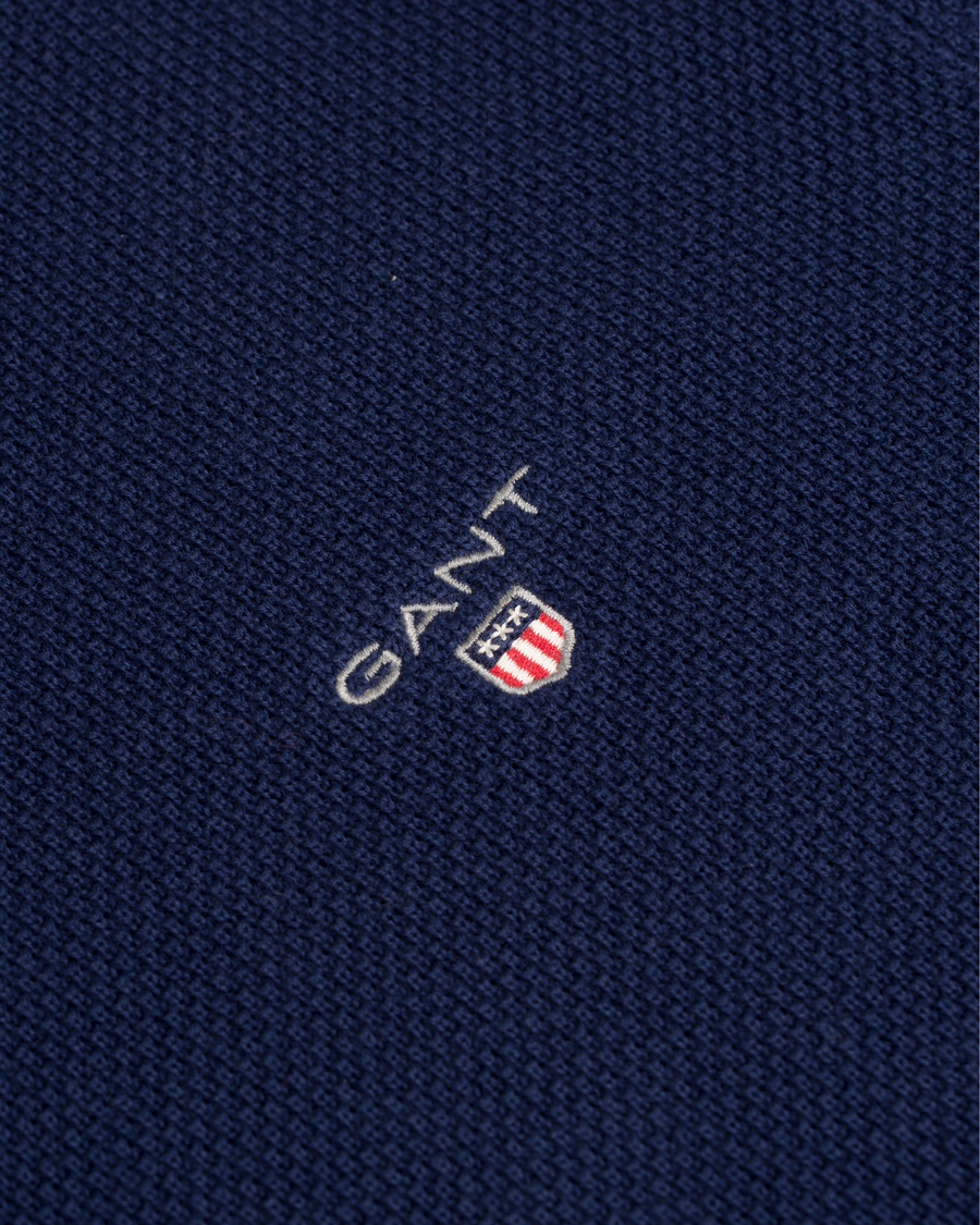 Heren | Truien | GANT | Cotton Pique Crew Neck Blue
