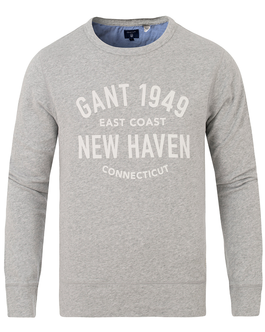 Heren | Truien | GANT | New Haven Sweatshirt Grey Melange